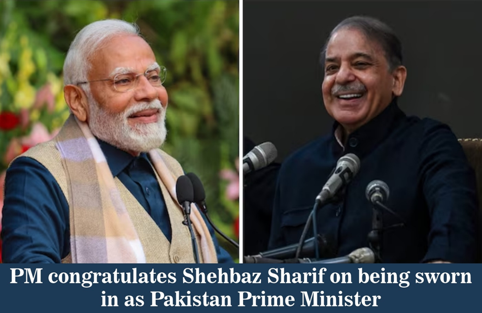 Modi Congratulates Shehbaz Sharif on Second Term.