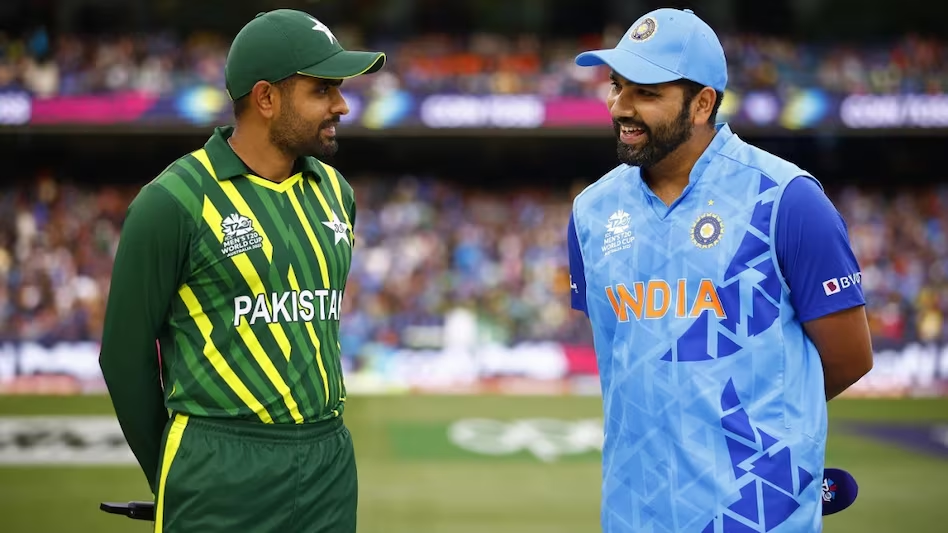 Indian Cricket Team Captain Rohit Shrama with Pakistan Cricket Team Captain. 
