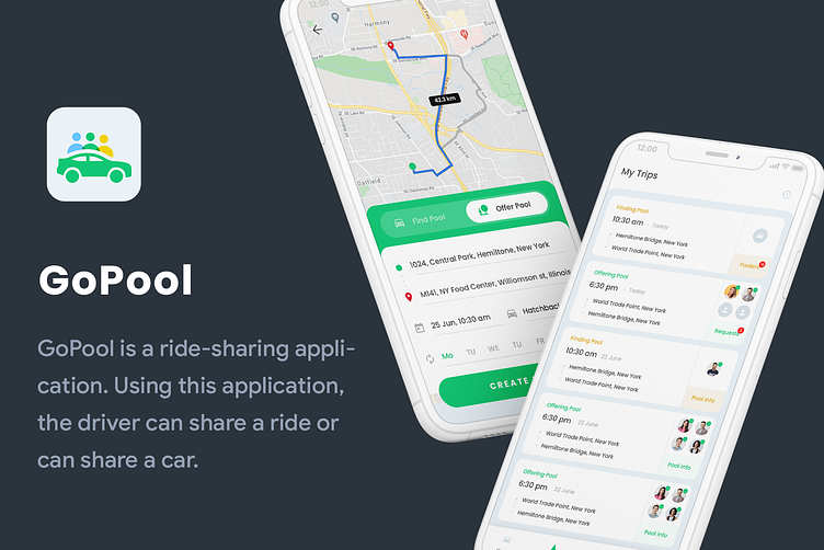 Gopool's application serves as a facilitator for travelers seeking to share rides.