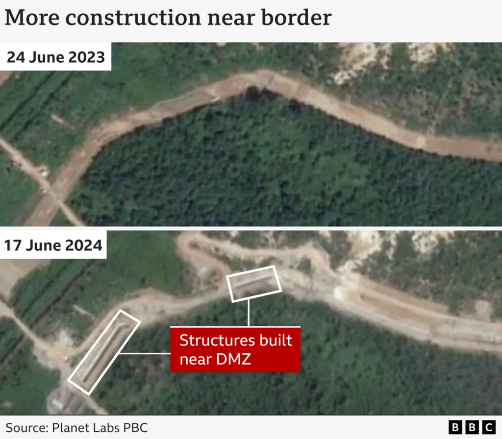 Construction at the Border between North and South Korea