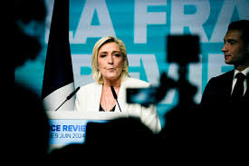 Le Pen’s National Rally party's majority against Emmanuel Macron