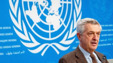 Filippo Grandi, UN High Commissioner for Refugees calling out the worldwide displacement | Photo Credit: Reuters