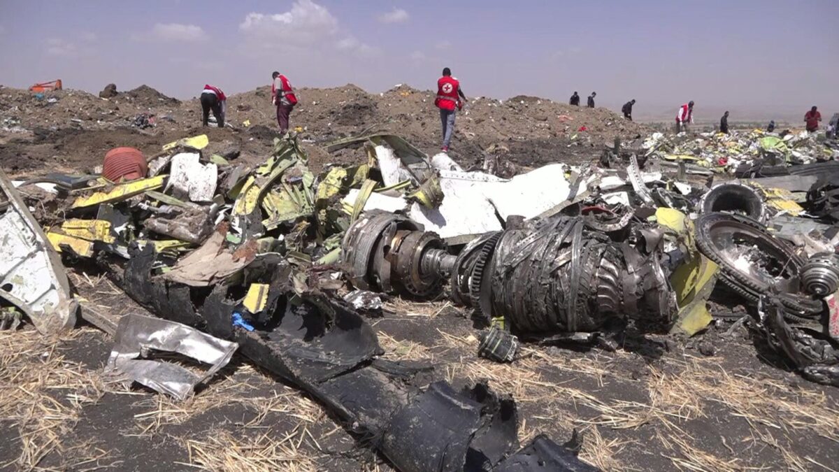 The Boeing Ethiopian Airlines crash, 2019. All 157 passengers were killed. (Image: Sky News)