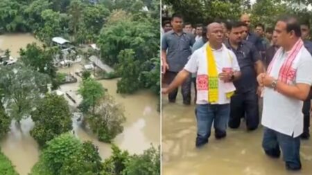 Assam CM visits flood areas