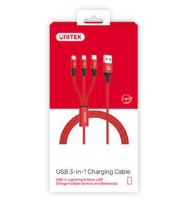 Unitek 3-in-1 USB Charging Cable (Type-C / Micro USB / Lightning)