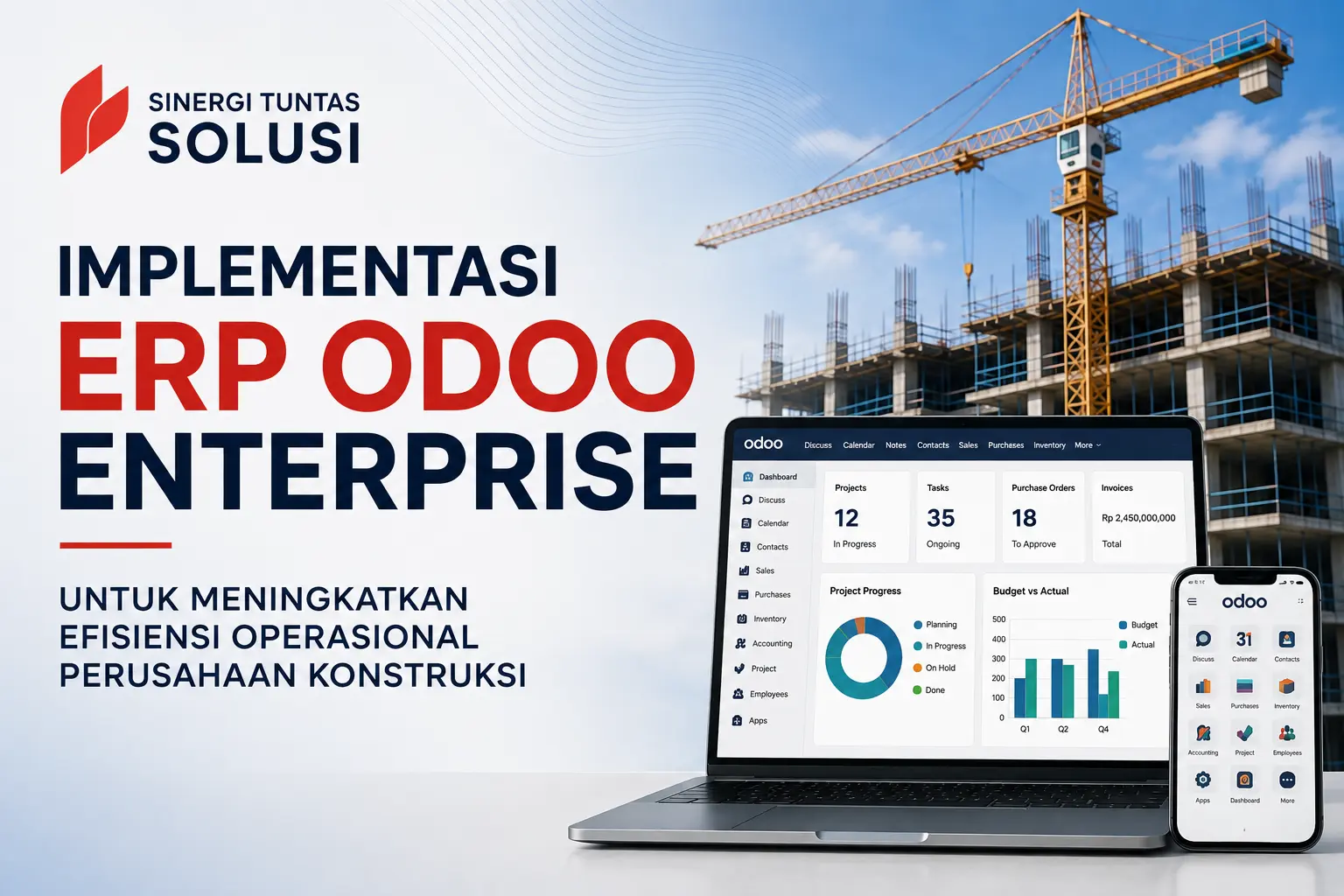 Implementasi ERP Odoo Enterprise untuk perusahaan konstruksi oleh Sinergi Tuntas Solusi