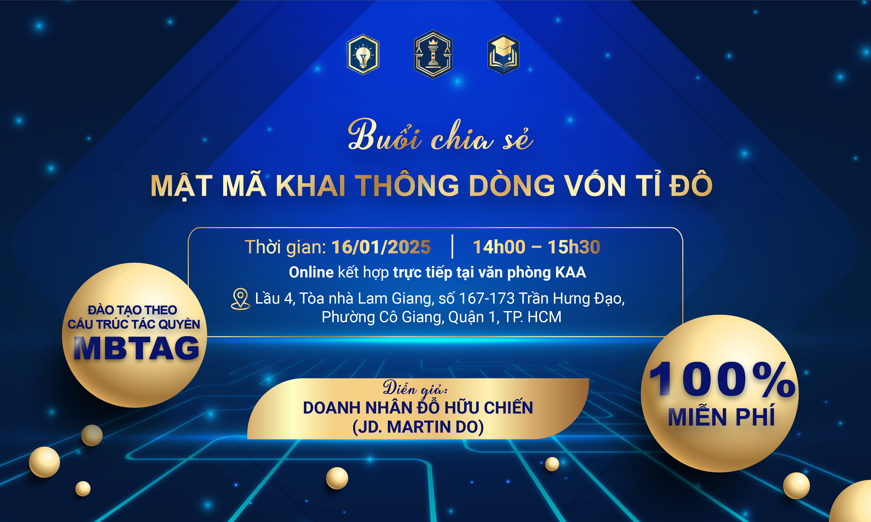  Buổi chia sẻ “Mật Mã Khai Thông Dòng Vốn Tỉ Đô” (100% Miễn Phí) 
