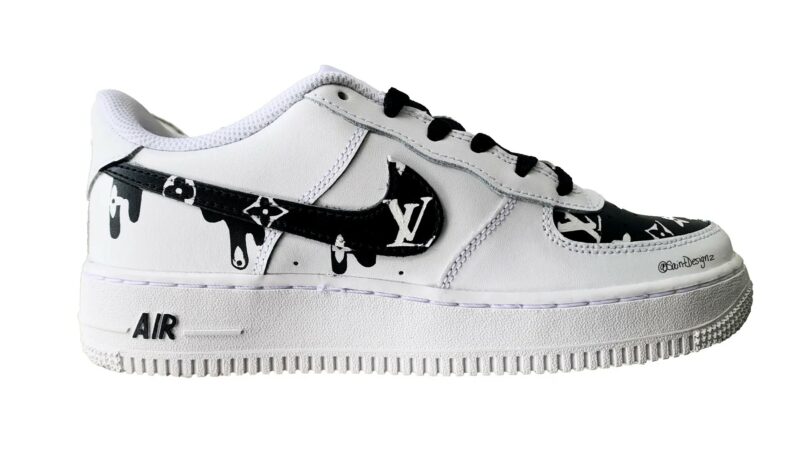 Black LV Air Force 1 Custom