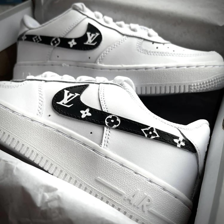 Black LV Air Force 1 Custom