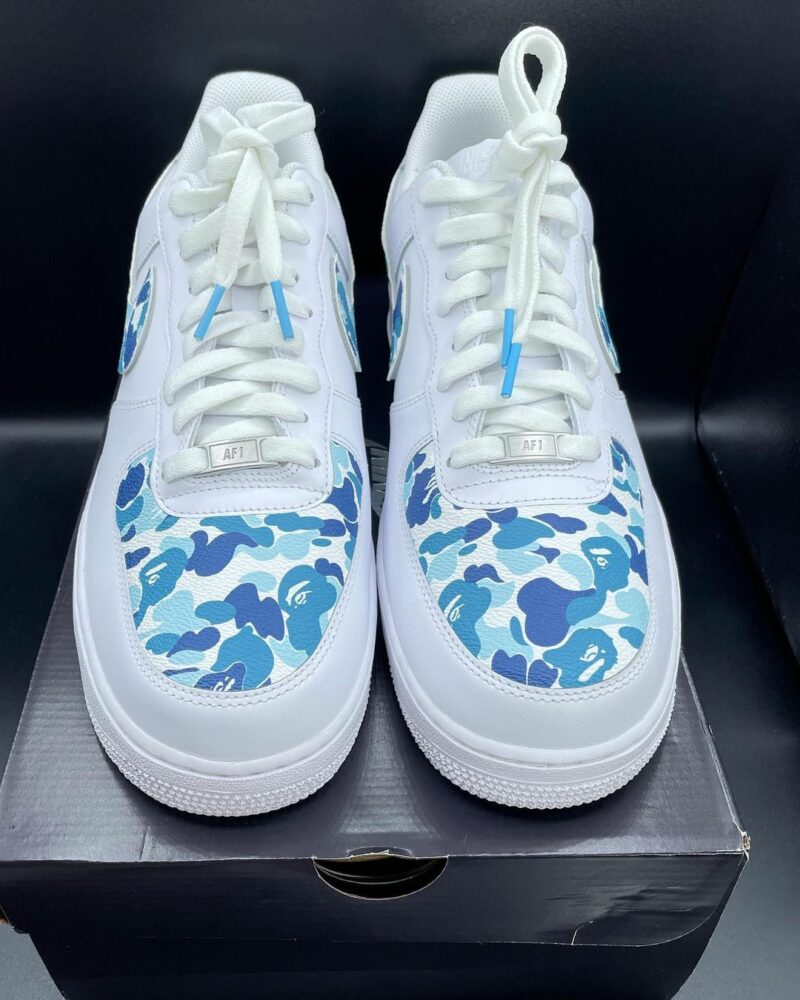 Blue Bape Air Force 1 Custom