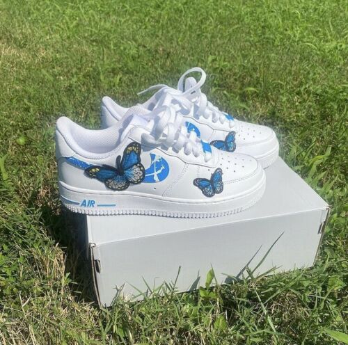 Blue Splatter Butterfly Air Force 1 Custom