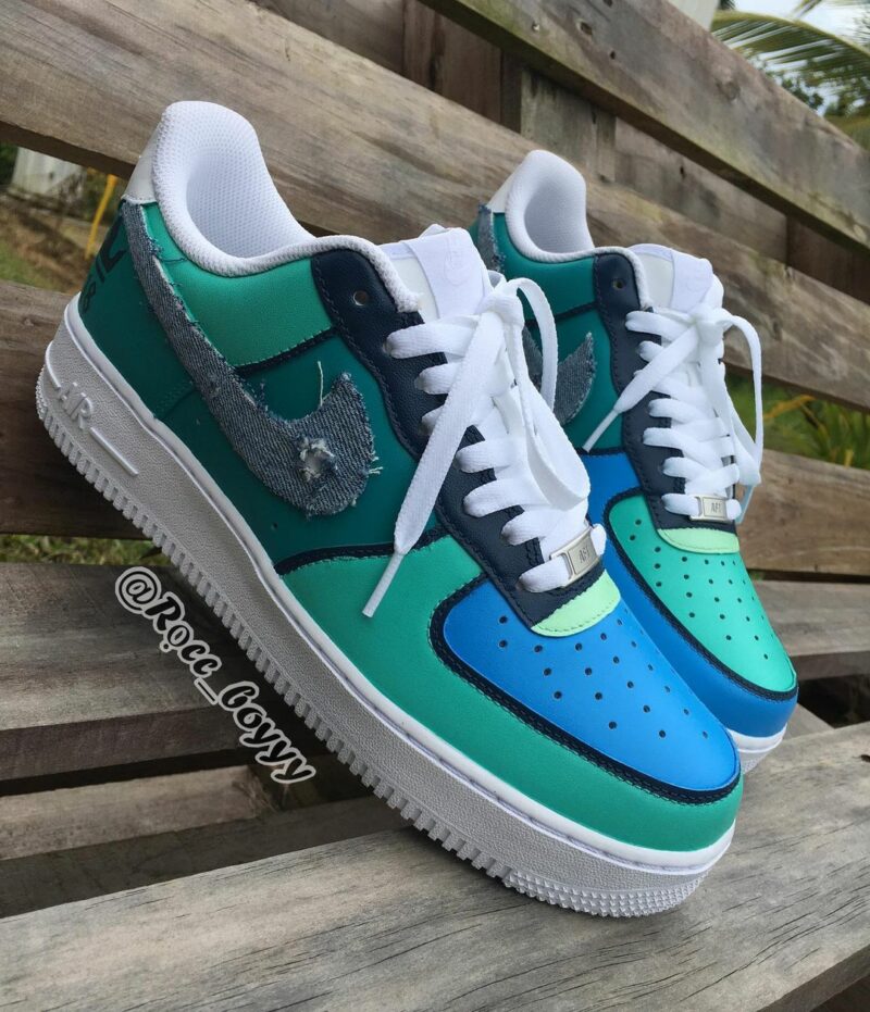 Blue and Mint Air Force 1 Custom