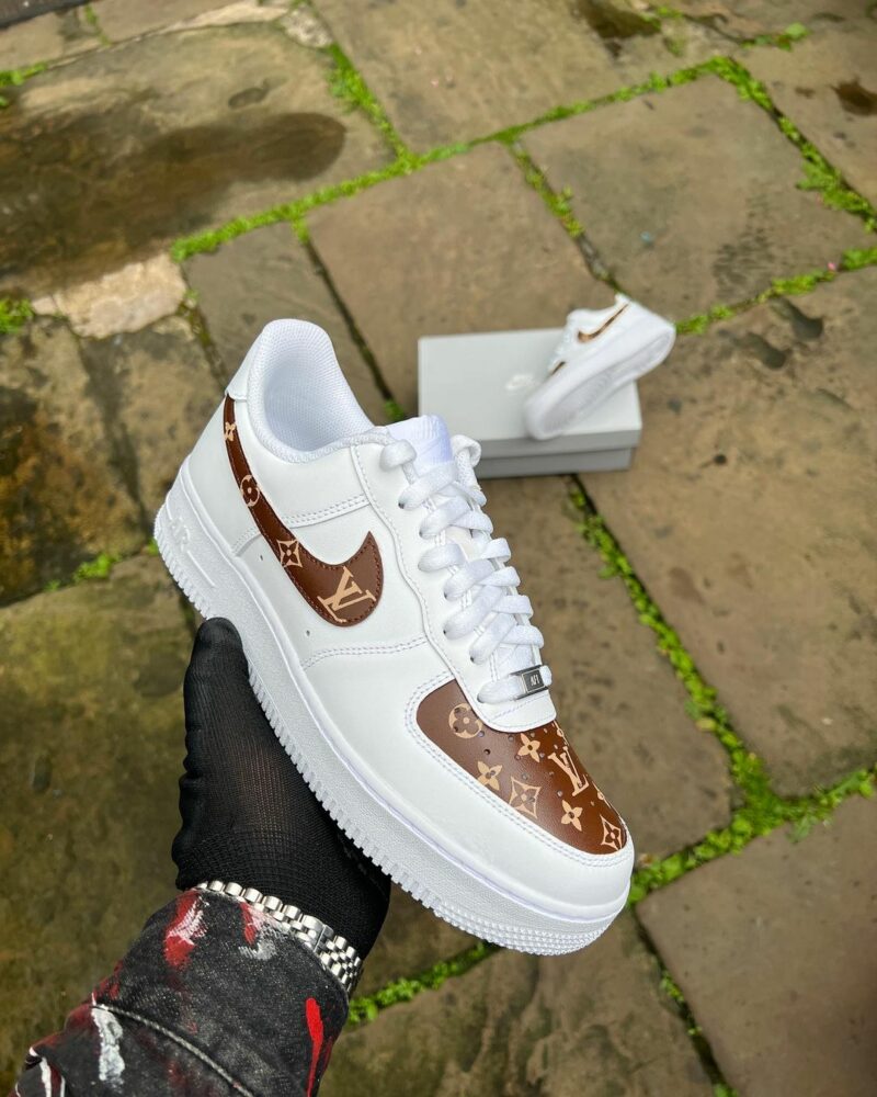 Brown And Cream LV Air Force 1 Custom