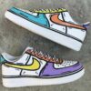 Cartoon Pastel Purple Teal Orange Air Force 1 Custom