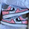 Cartoon Pink Black Outline Air Force 1 Custom