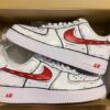 Cartoon Red Black Outline Air Force 1 Custom