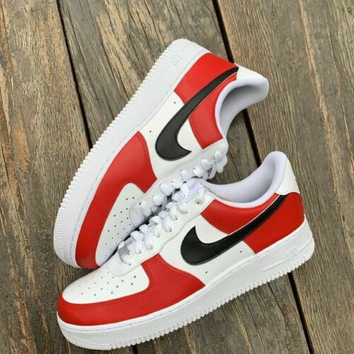 Chicago Red Black Air Force 1 Custom