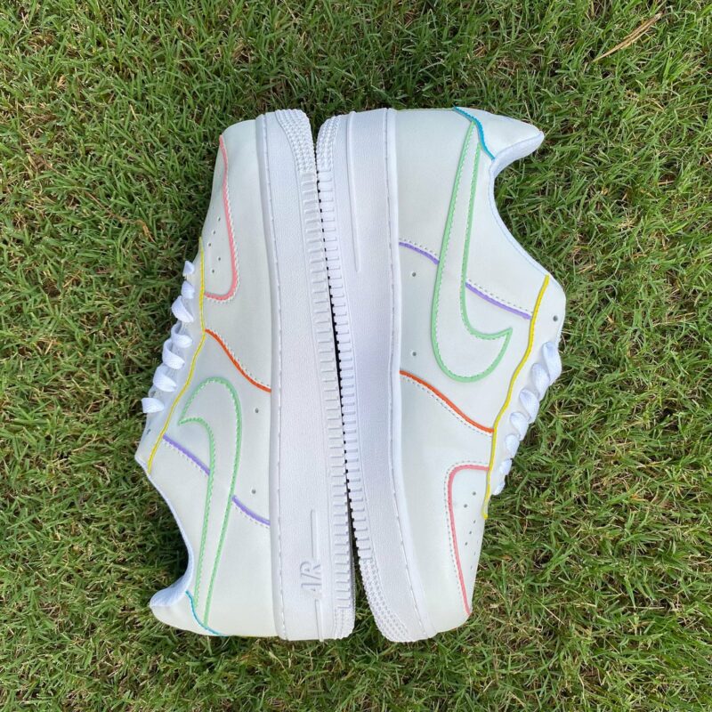 Outline Pastel Blue Green Purple Yellow Orange Pink Air Force 1 Custom