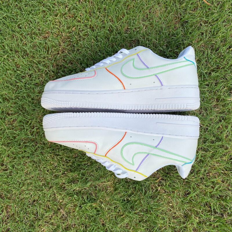 Outline Pastel Blue Green Purple Yellow Orange Pink Air Force 1 Custom