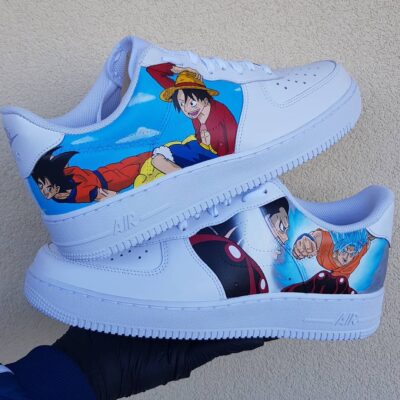 Goku X Luffy Air Force 1 Custom, Personalized Shoes, Custom AF1 Shoes ...