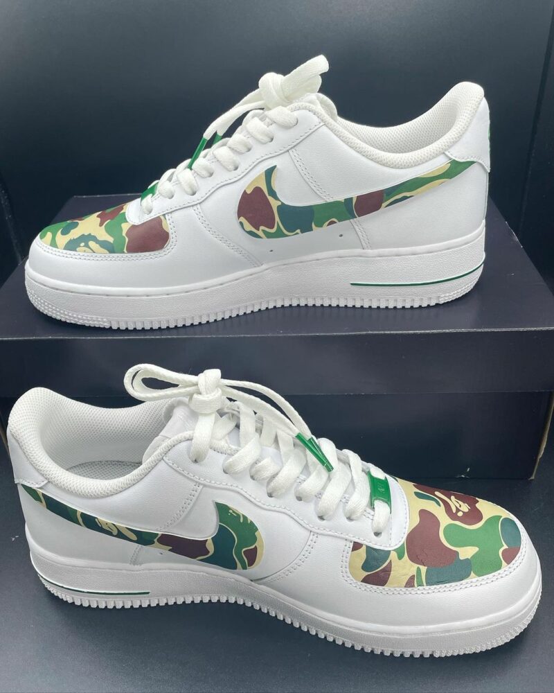 Green Camo Bape Air Force 1 Custom