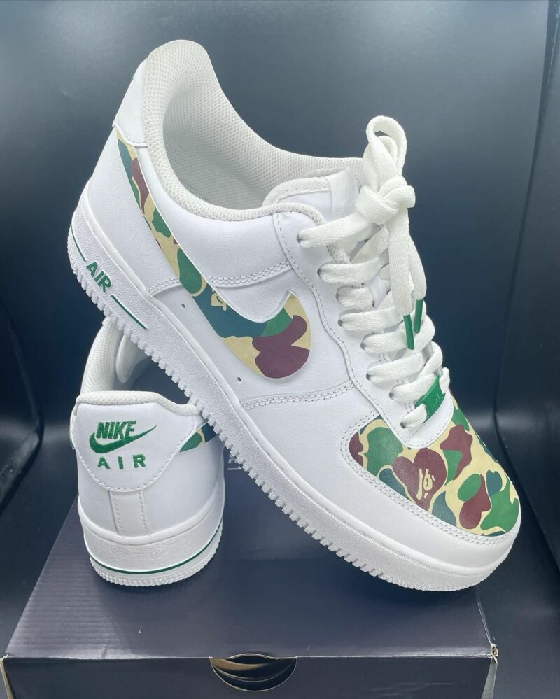 Green Camo Bape Air Force 1 Custom