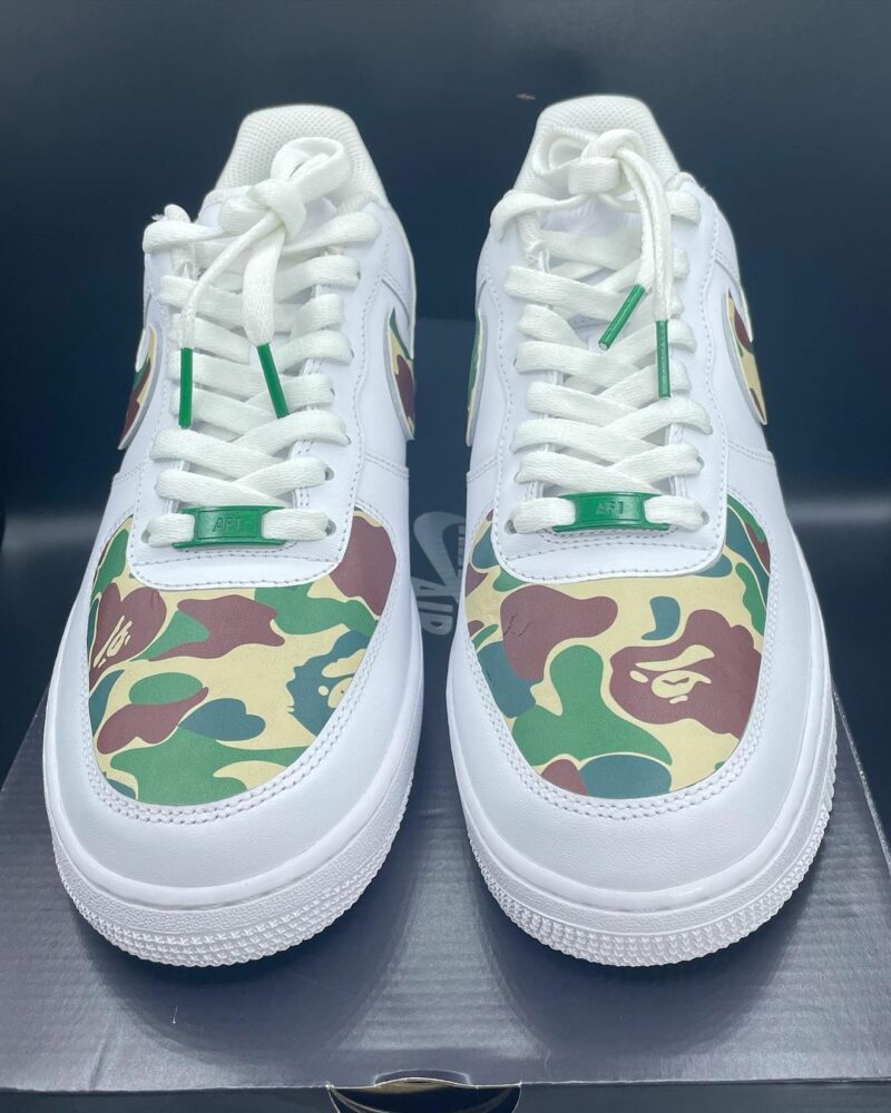 Green Camo Bape Air Force 1 Custom