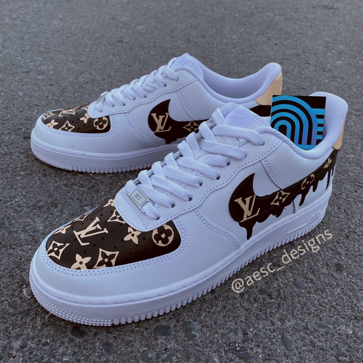 LV Air Force 1 Custom, Custom Sneakers, Air Force 1 Custom - KingShooz Shop