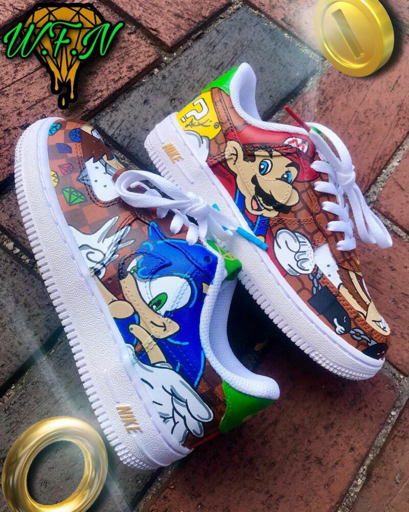 Mario x Sonic Air Force 1 Custom, Sneakers Custom