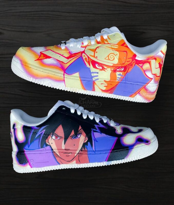 Naruto x Sasuke Air Force 1 Custom, Custom Sneakers, Air Force 1 Custom ...