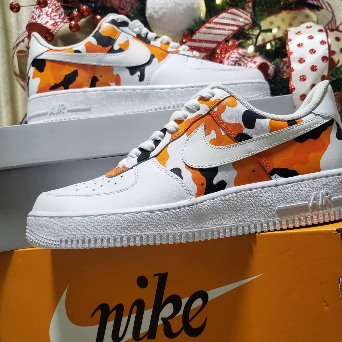 Orange Camo Air Force 1 Custom