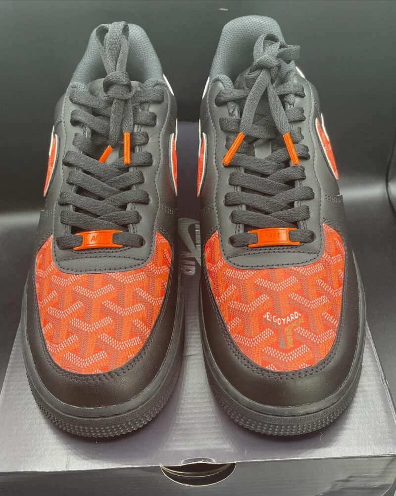 Orange Goyard Black Air Force 1 Custom