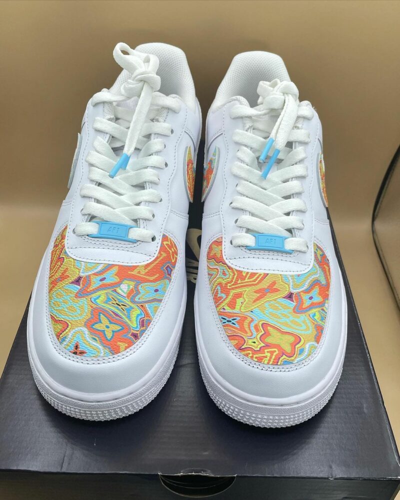 Orange illusion Lv Air Force 1 Custom