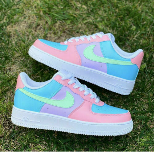 Pastel Green Blue Pink Air Force 1 Custom