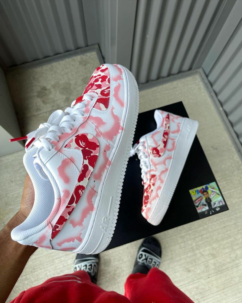 Pink Bape Air Force 1 Custom