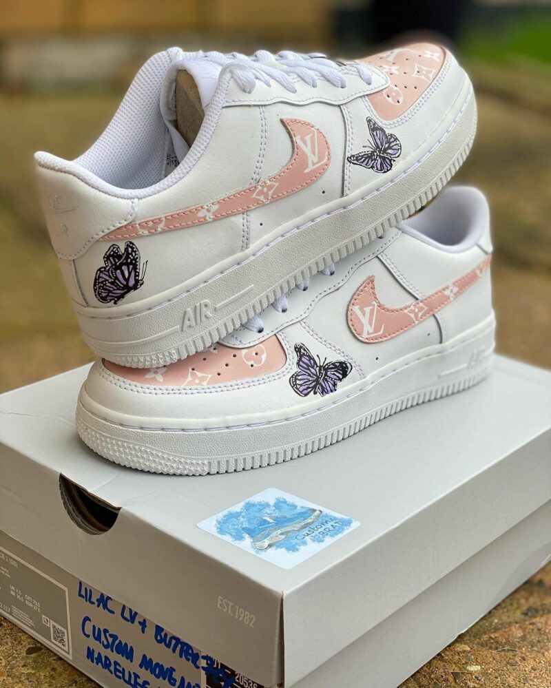 Pink Gradient Floral Air Force 1 Custom