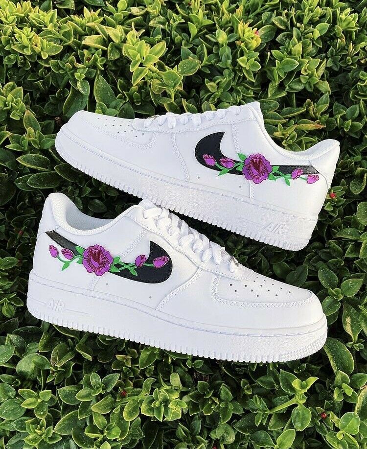 Purple Rose Floral Air Force 1 Custom