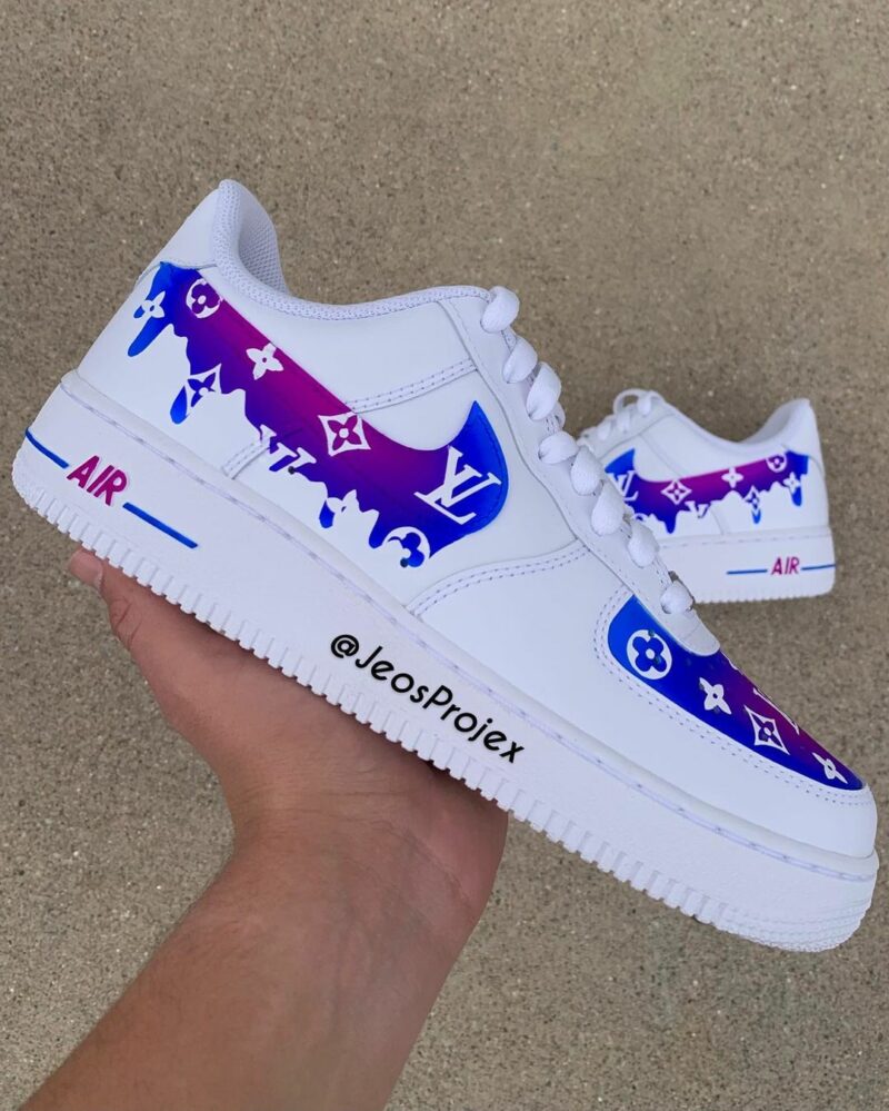 Purple x Blue LV Air Force 1 Custom