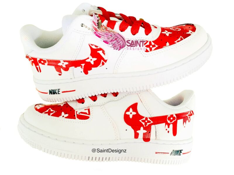 Red LV Air Force 1 Custom