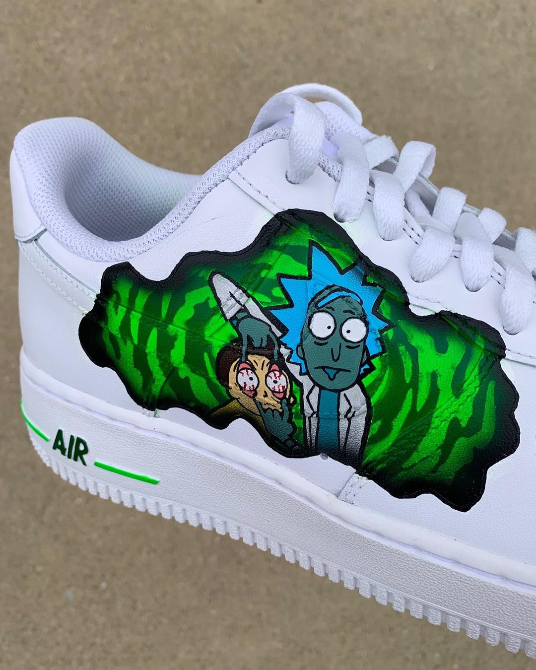 Rick and Morty Air Force 1 Custom, Hand Painted Gift, AF1 Sneakers ...