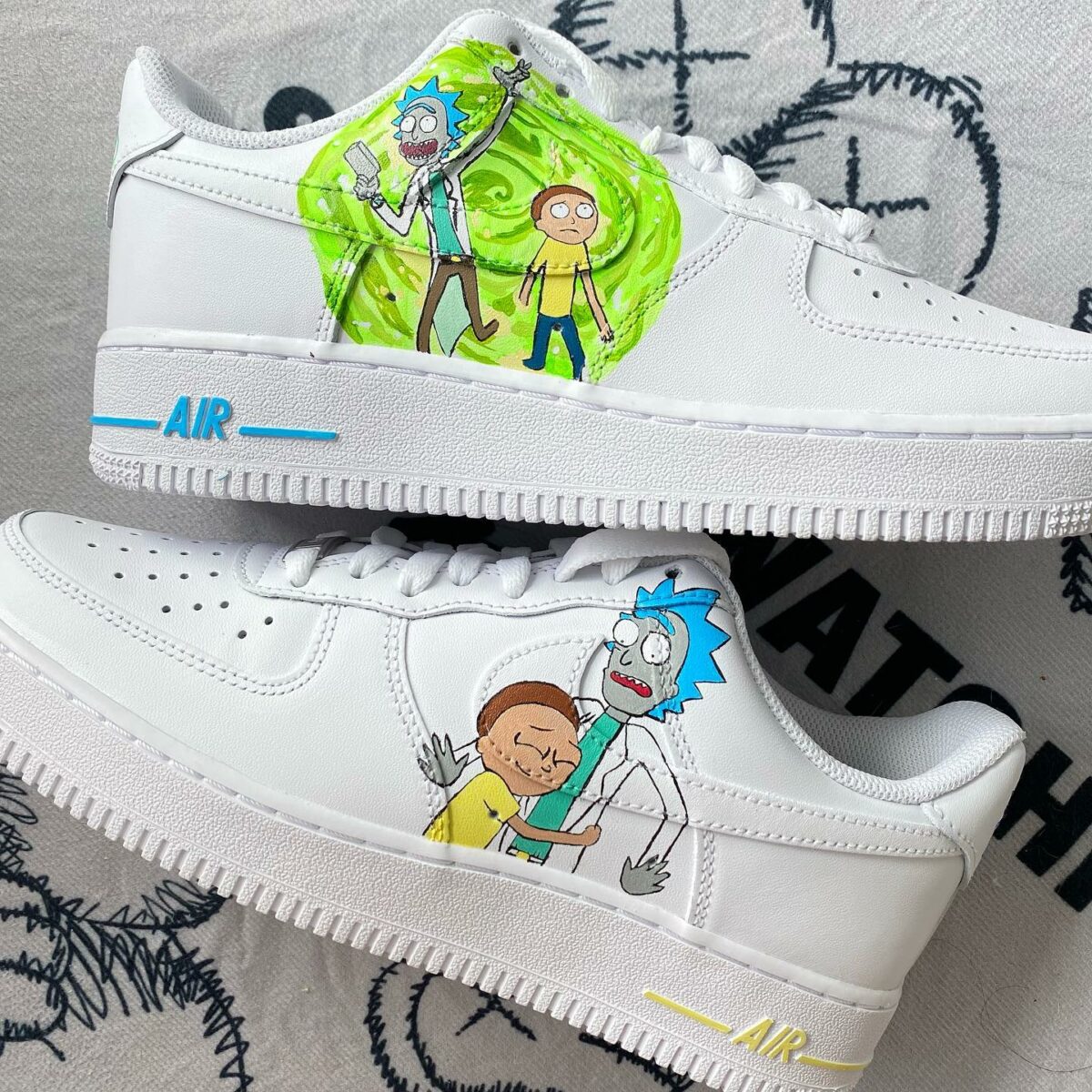 Rick and Morty Air Force 1 Custom, Air Force 1, Custom Sneakers ...