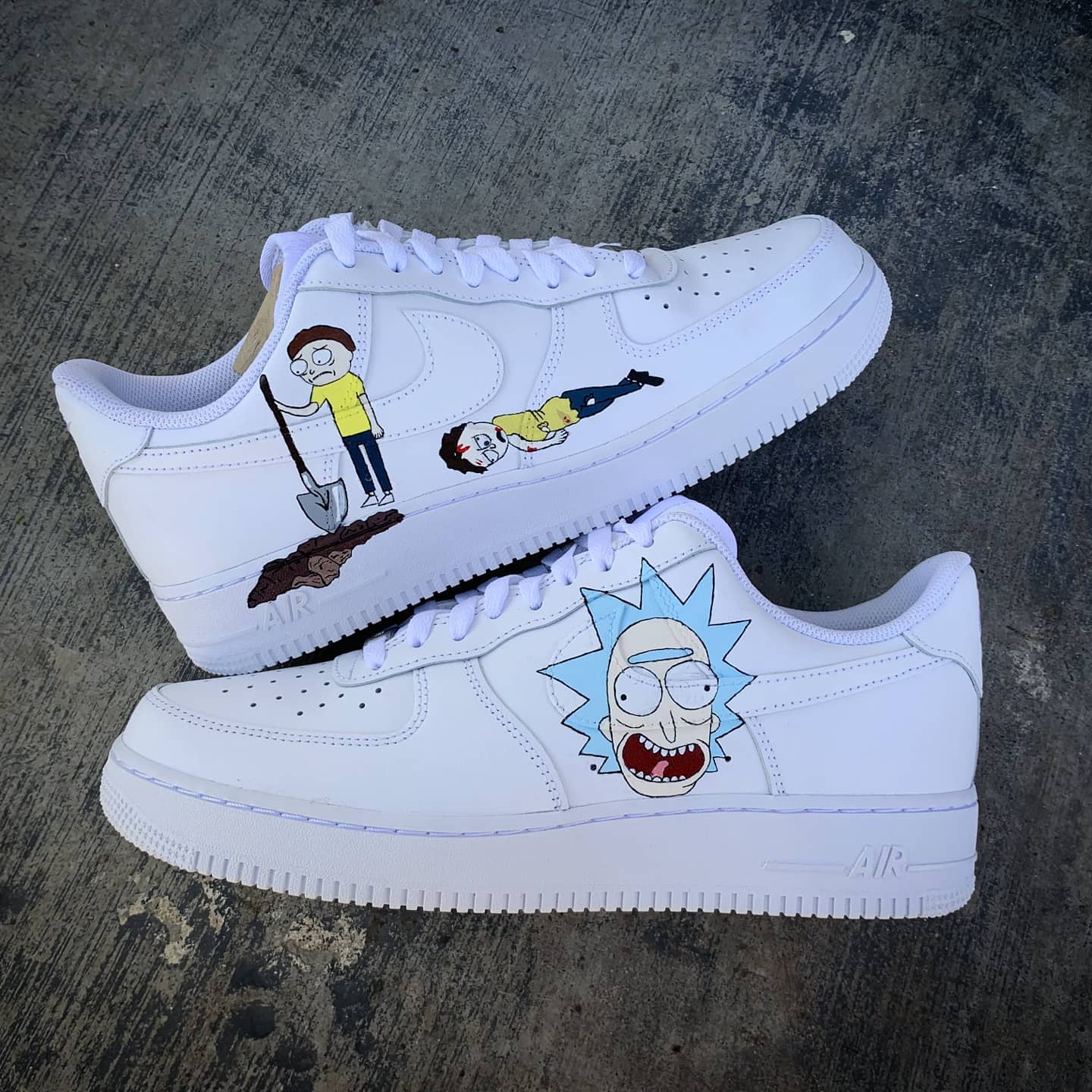 Rick and Morty Air Force 1 Custom, Anime Custom Shoes, Holiday Gift ...