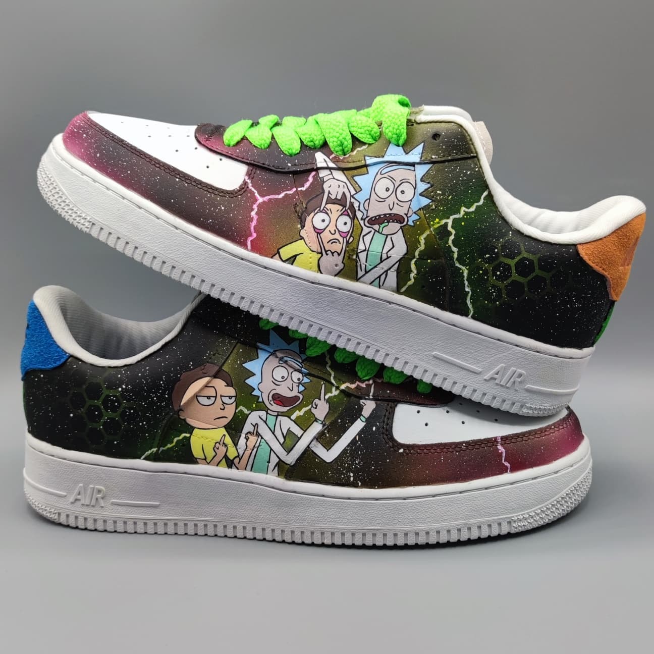 Rick and Morty Air Force 1 Custom, Hand Painted Gift, AF1 Sneakers ...