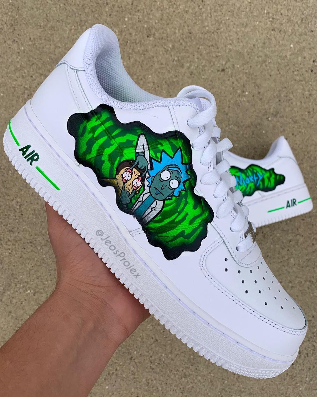 Rick and Morty Air Force 1 Custom, Hand Painted Gift, AF1 Sneakers ...