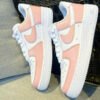 Salmon Light Pink Two Tone Air Force 1 Custom