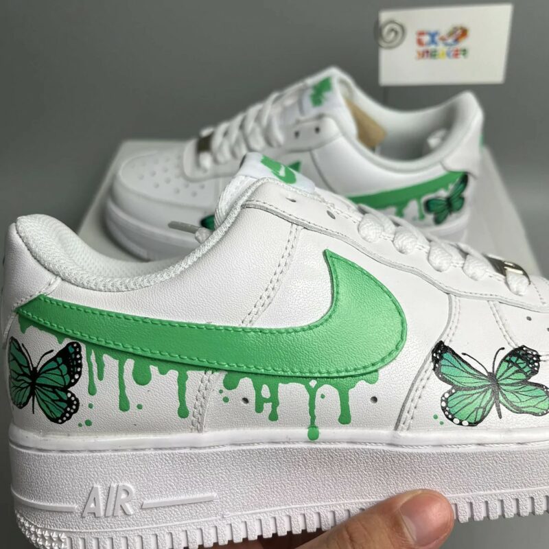 Green Drip Butterflies Air Force 1 Custom