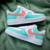 Teal And Pink Two Tone Air Force 1 Custom