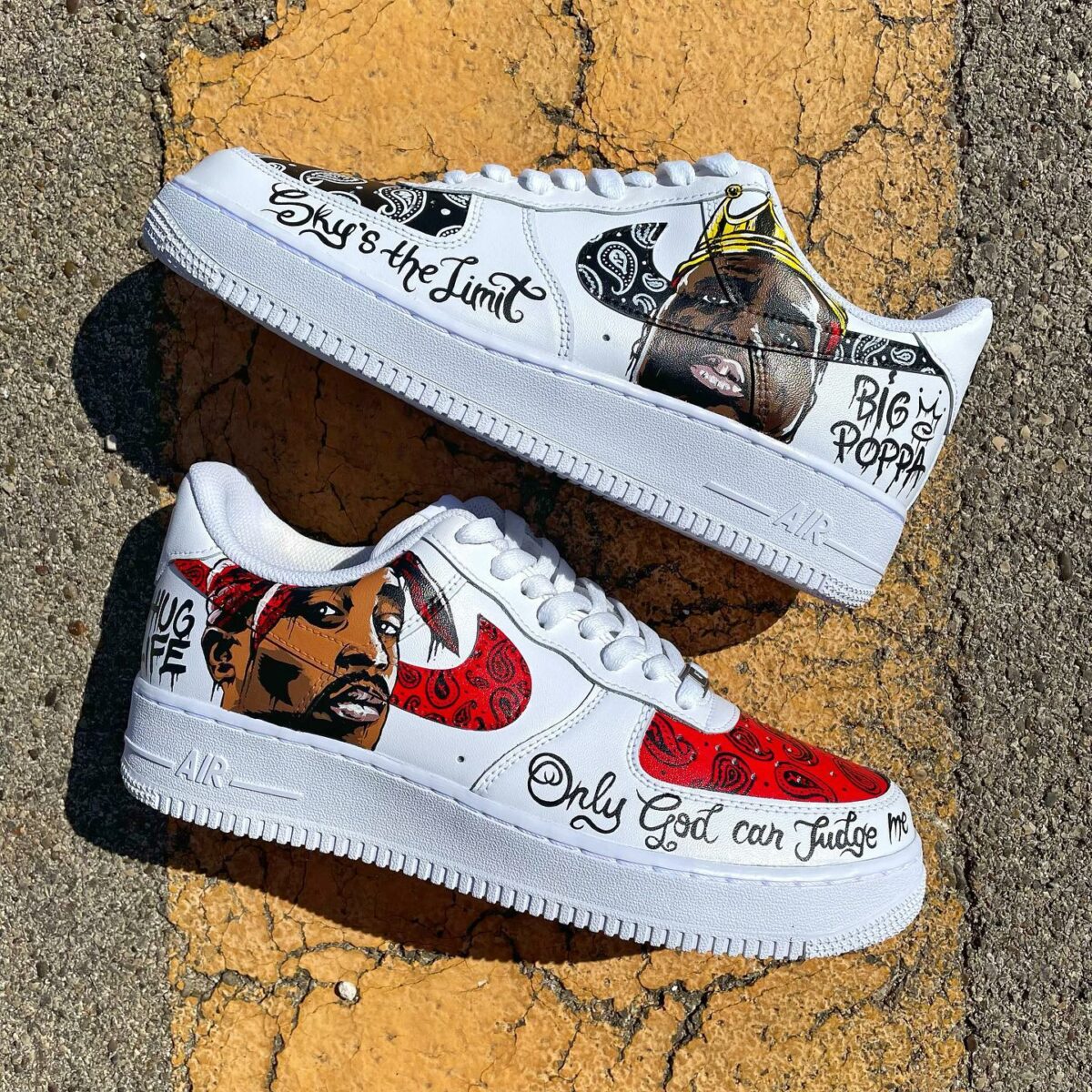 Tupac and Biggie Air Force 1 Custom