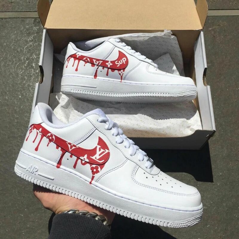 Sup Red Luxury Air Force 1 Custom