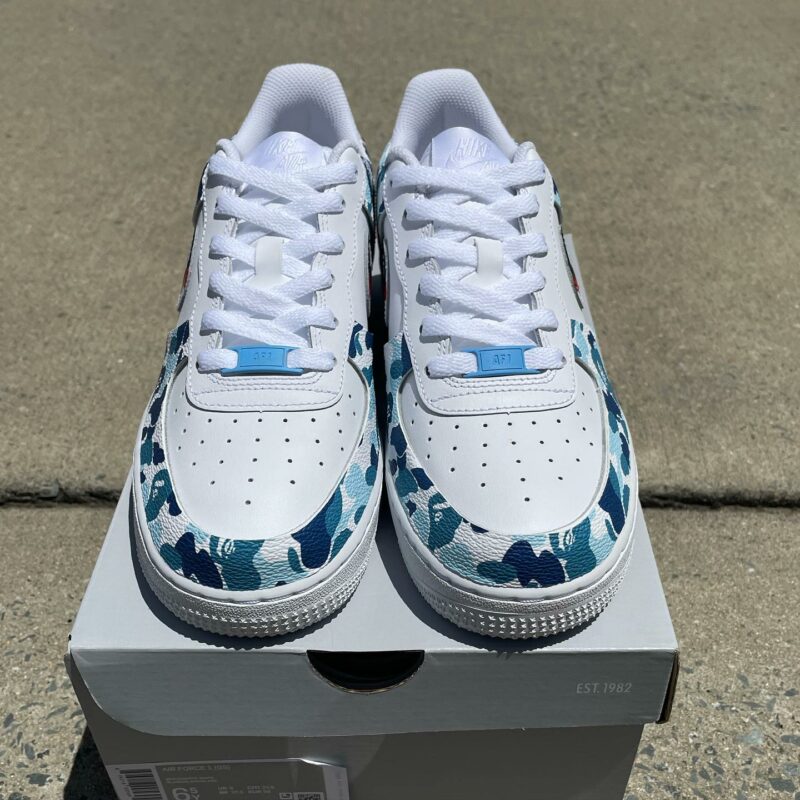 Blue Bape Air Force 1 Custom